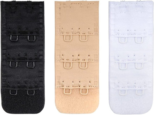 Women'S Nylon Bra Extender Multi-Size Brassiere Strap Extension 2 Hooks 3/8 Inch Spacing