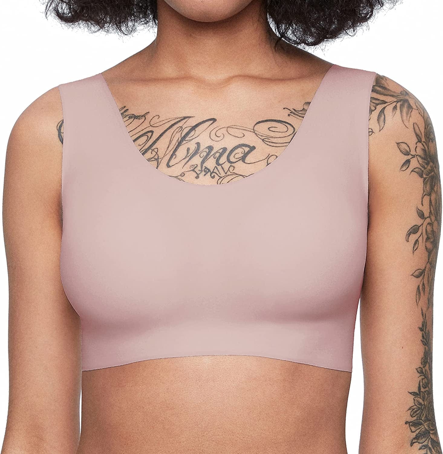 Women'S Onesize Wireless Seamless Comfrot Full Coverage Bra with Back Hook Light Pink