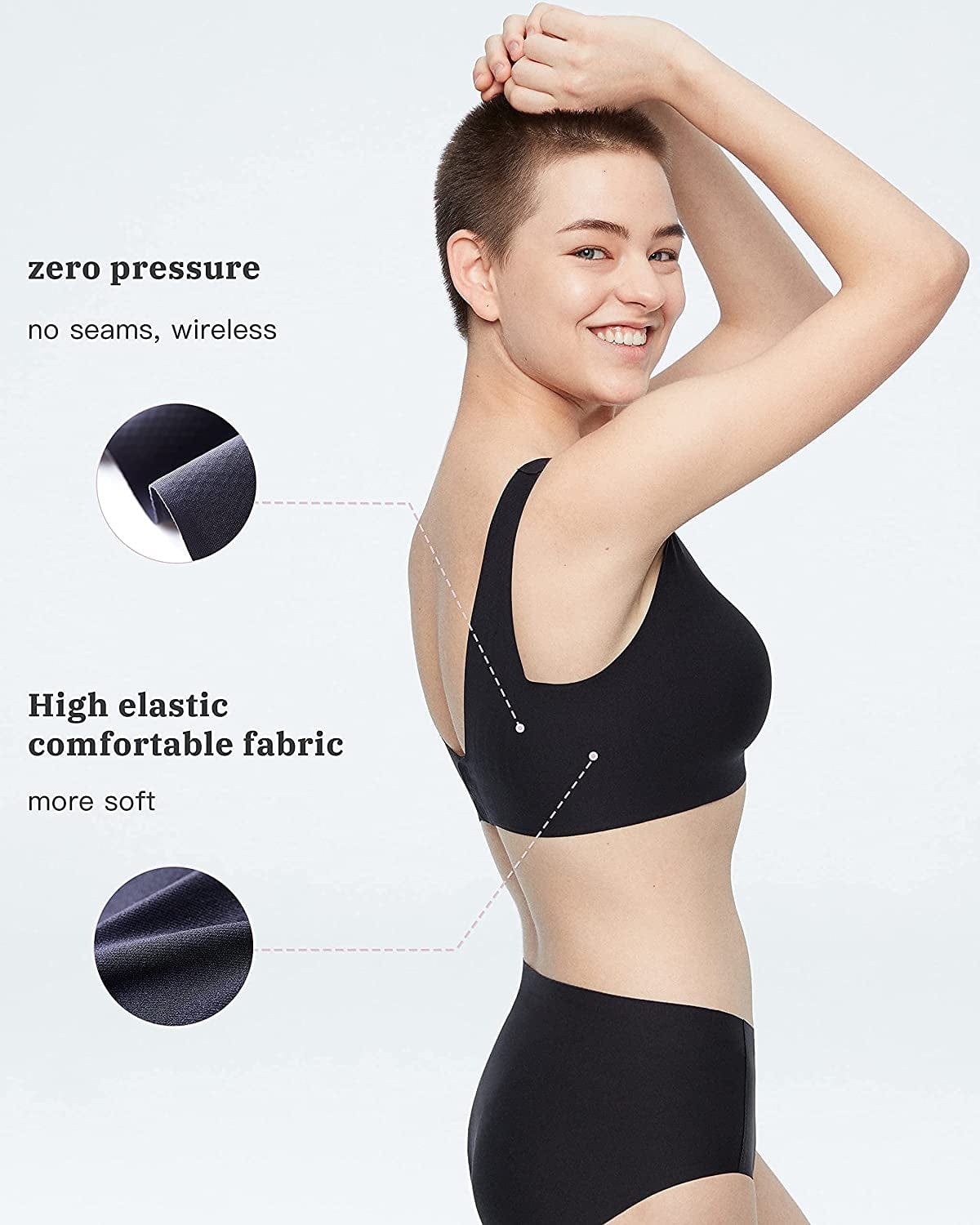 Women'S Onesize Wireless Seamless Comfrot Full Coverage Bra with Back Hook