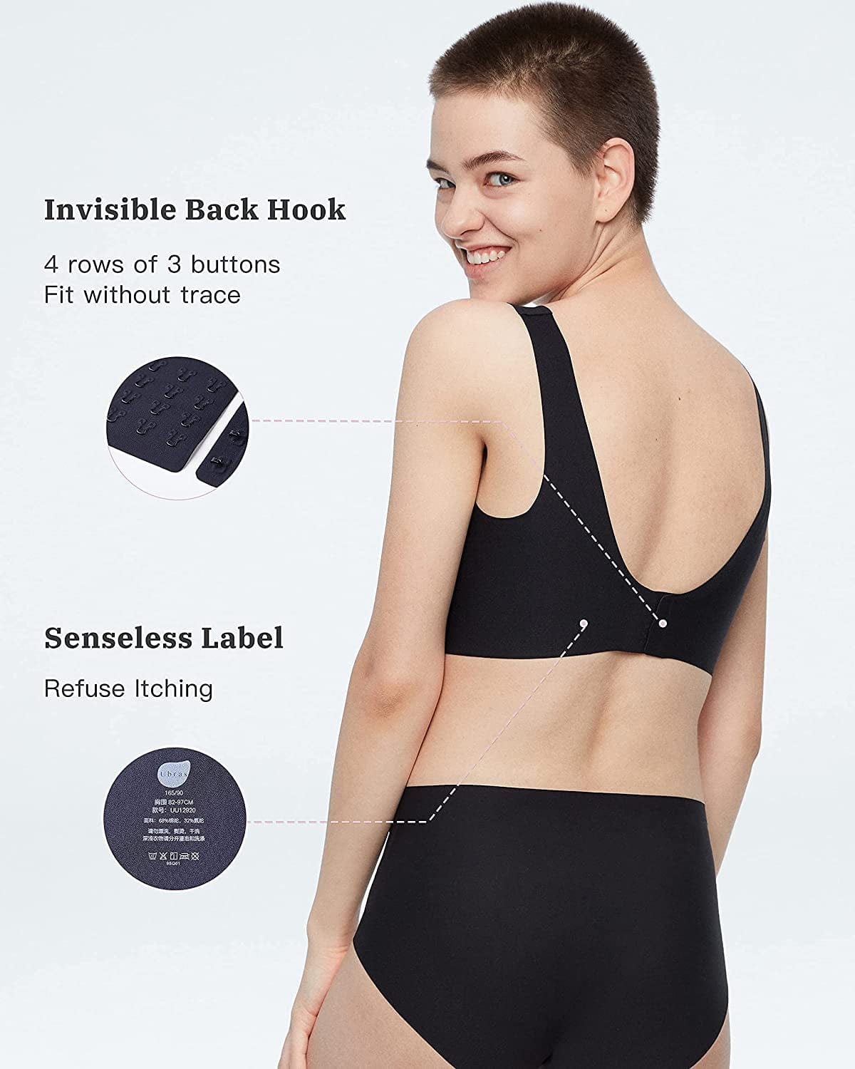 Women'S Onesize Wireless Seamless Comfrot Full Coverage Bra with Back Hook