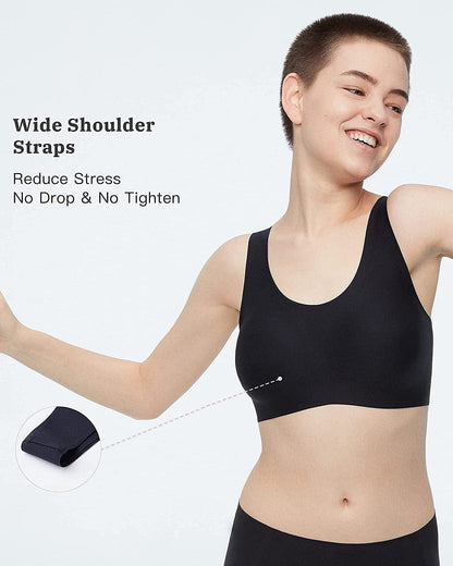 Women'S Onesize Wireless Seamless Comfrot Full Coverage Bra with Back Hook