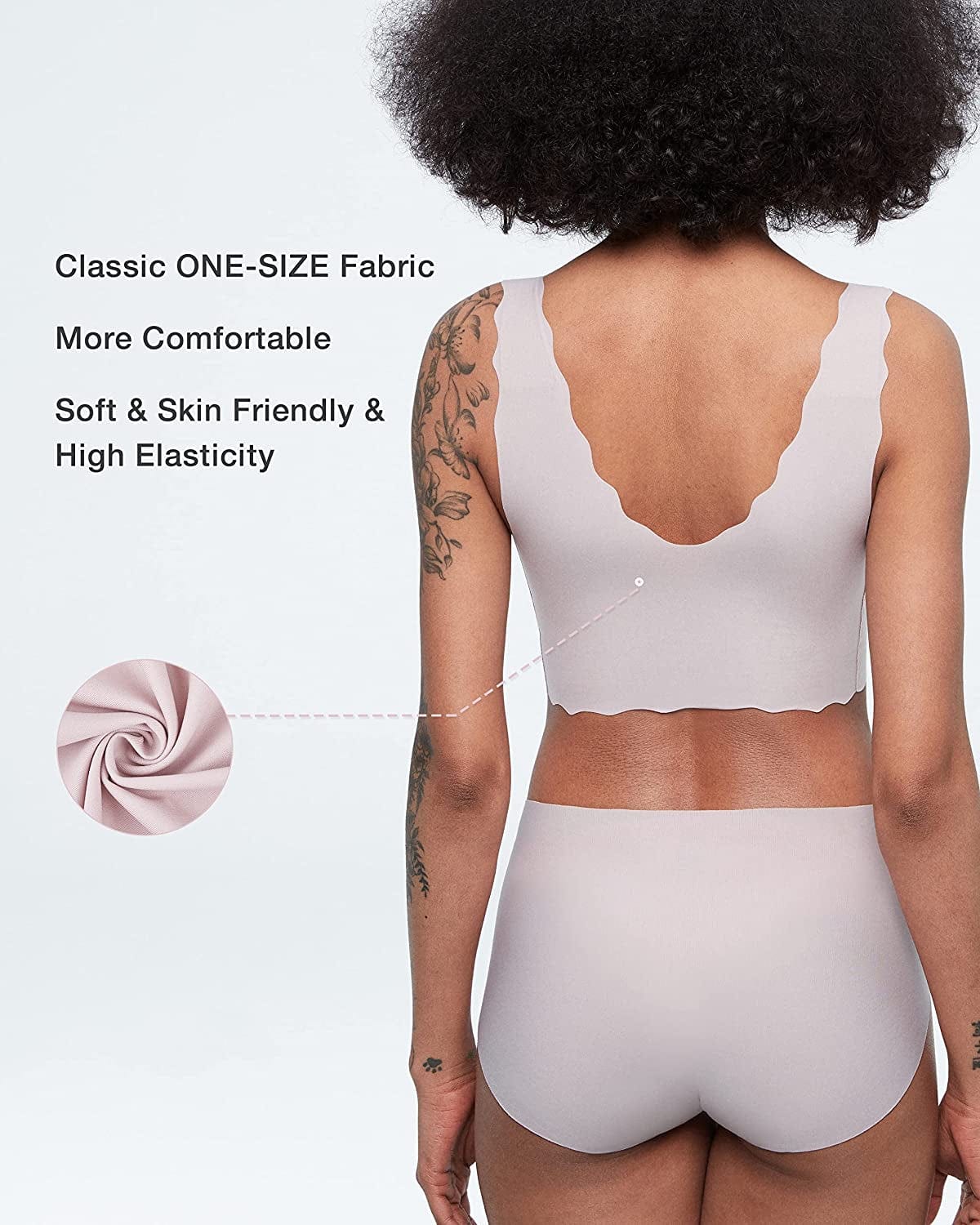 Women'S Onesize Wireless Seamless Vest Bras Deep V Wavy Edge Sexy Comfort