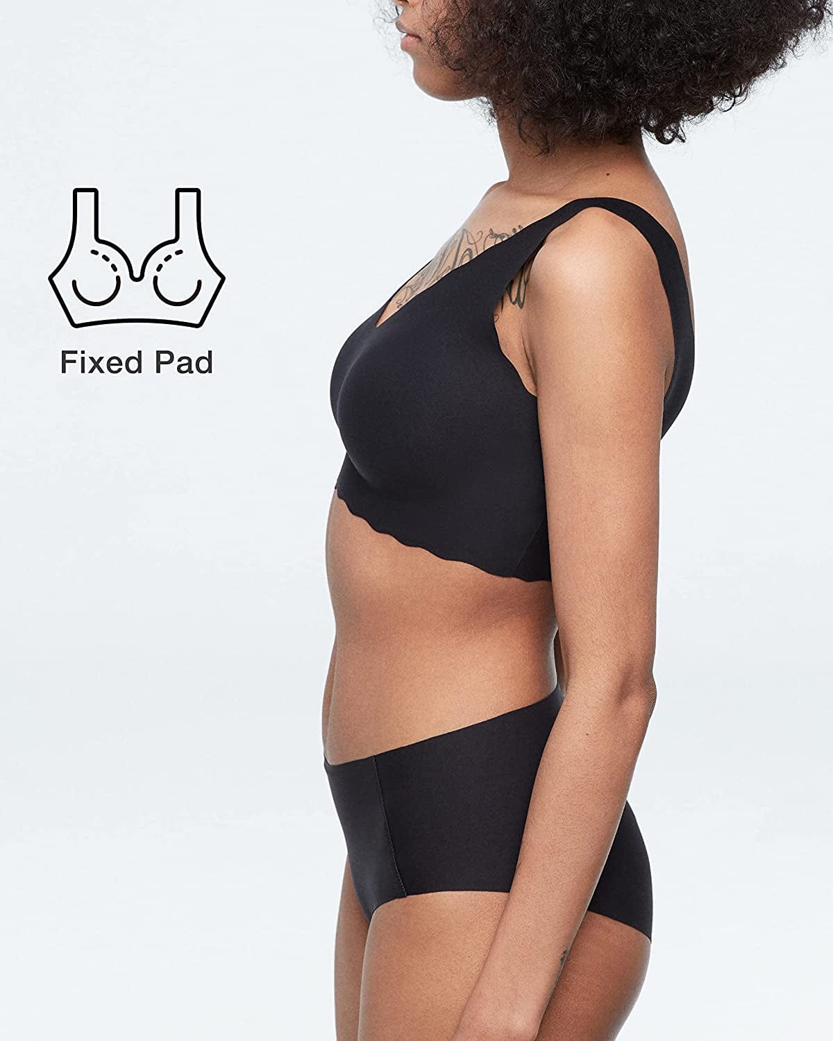 Women'S Onesize Wireless Seamless Vest Bras Deep V Wavy Edge Sexy Comfort