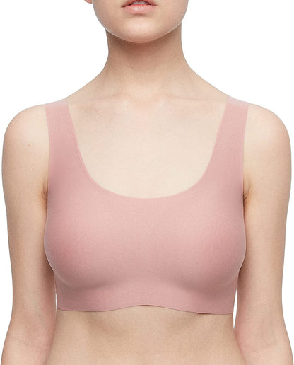 Women'S Onesize Wireless Seamless Vest Bras Full Coverage Comfort Revelution Peach Brown Fixed Pad / Standard / One Size