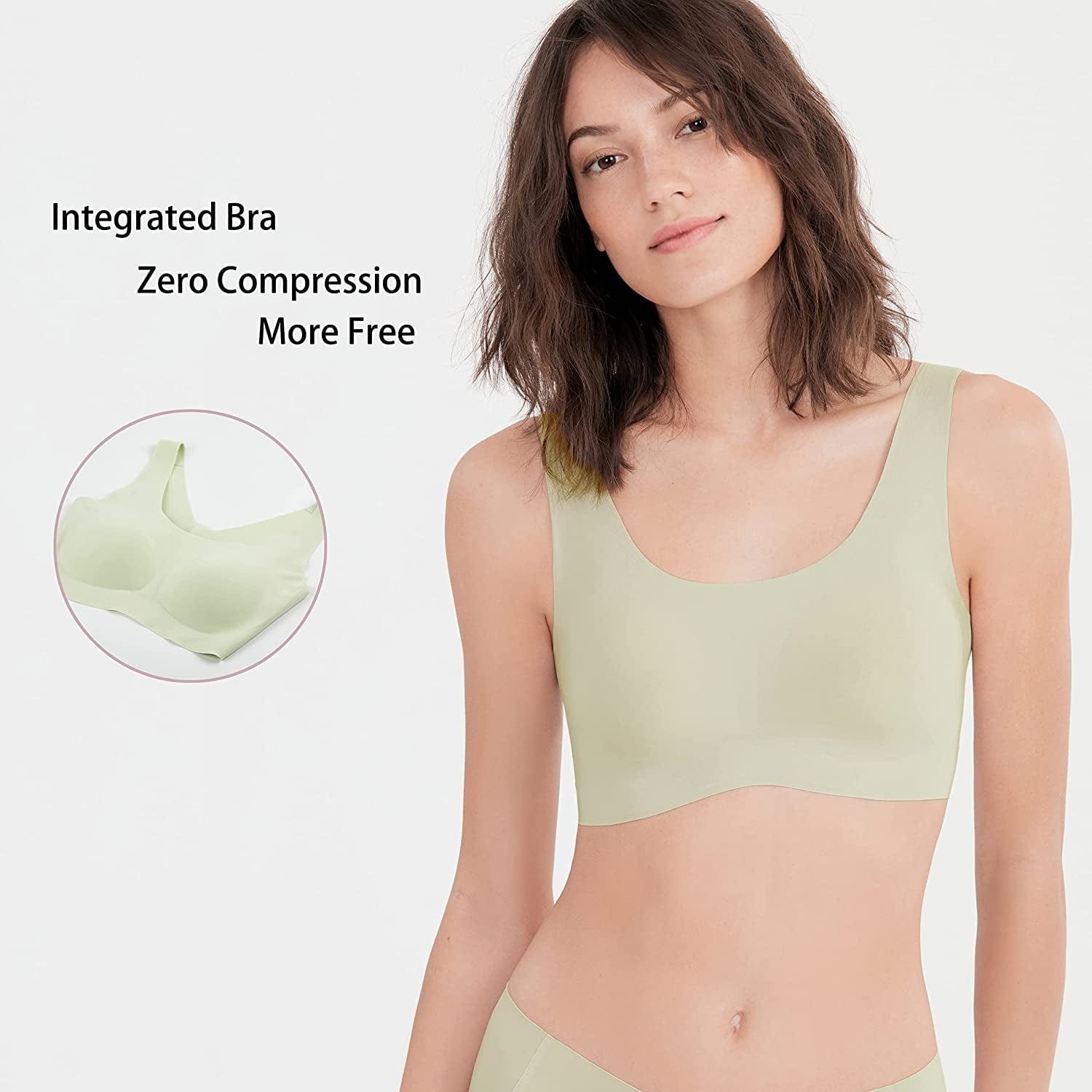 Women'S Onesize Wireless Seamless Vest Bras Full Coverage Comfort Revelution