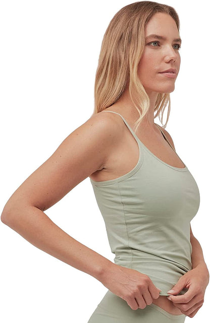 Women'S Organic Cotton Camisole Tank Top with Built-In Shelf Bra