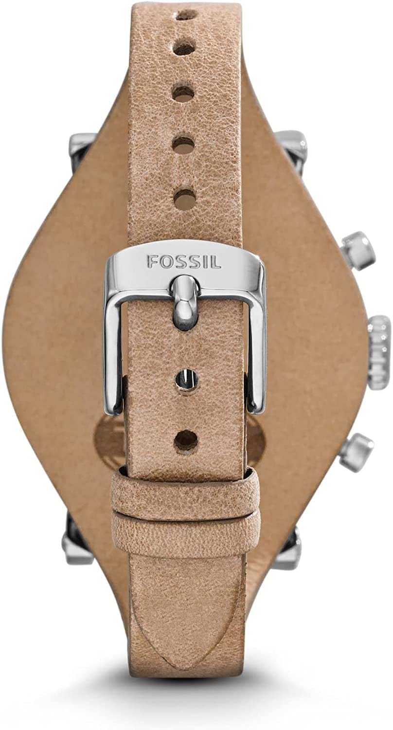 Women'S Original Boyfriend Stainless Steel and Leather Quartz Chronograph Watch