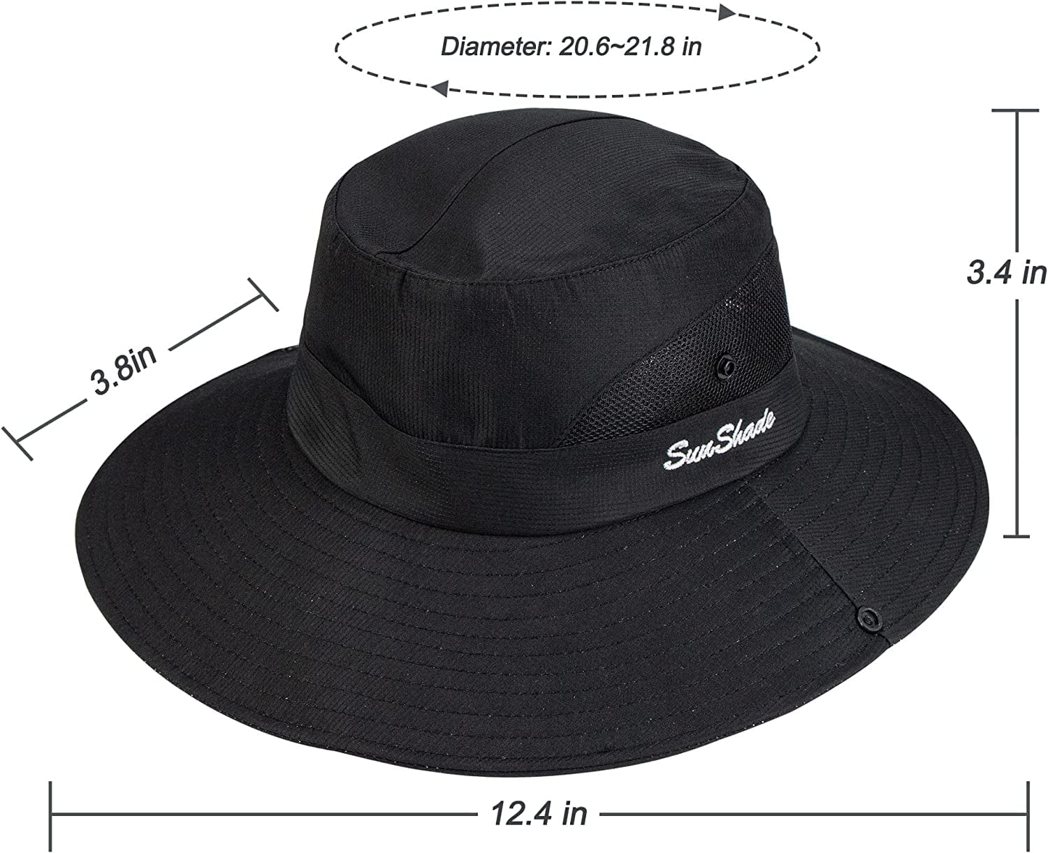 Women'S Outdoor Uv-Protection-Foldable Sun-Hats Mesh Wide-Brim Beach Fishing Hat with Ponytail-Hole Apparel & Accessories > Clothing Accessories > Hats INOGIH   