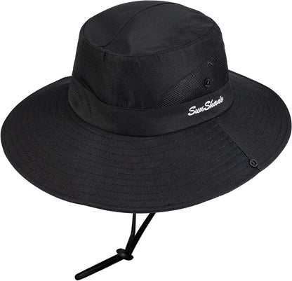 Women'S Outdoor Uv-Protection-Foldable Sun-Hats Mesh Wide-Brim Beach Fishing Hat with Ponytail-Hole Apparel & Accessories > Clothing Accessories > Hats INOGIH   