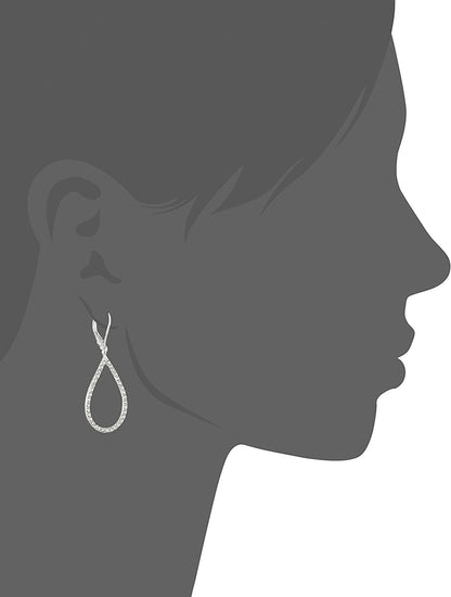 Women'S Pierced Earrings Pave Tubular Hoop