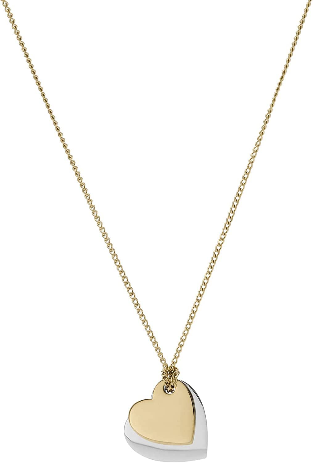 Women'S Plated Stainless Steel Engravable Personalized Gift Pendant Chain Necklace Gold/Silver Heart