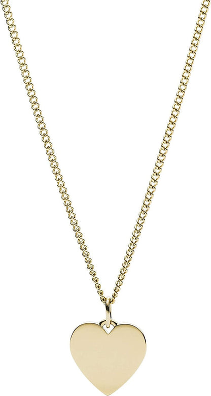Women'S Plated Stainless Steel Engravable Personalized Gift Pendant Chain Necklace Gold Heart