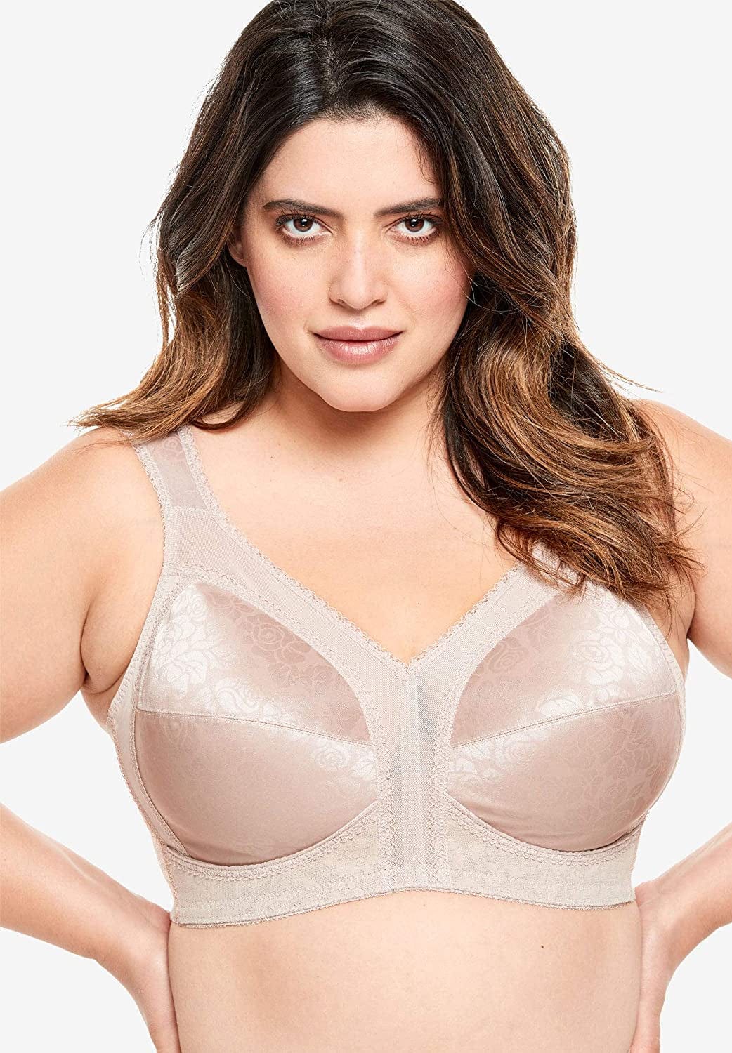 Women'S plus Size 18 Hour Ultimate Shoulder Comfort Wireless Bra 4693-40 C, Black