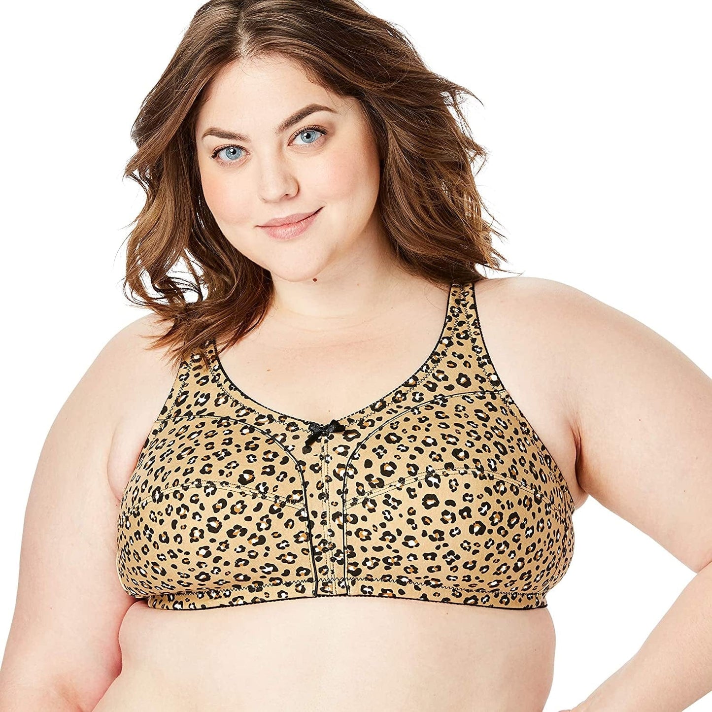 Women'S plus Size 3-Pack Cotton Wireless Bra Polka Dot Assorted (0562) / 52G