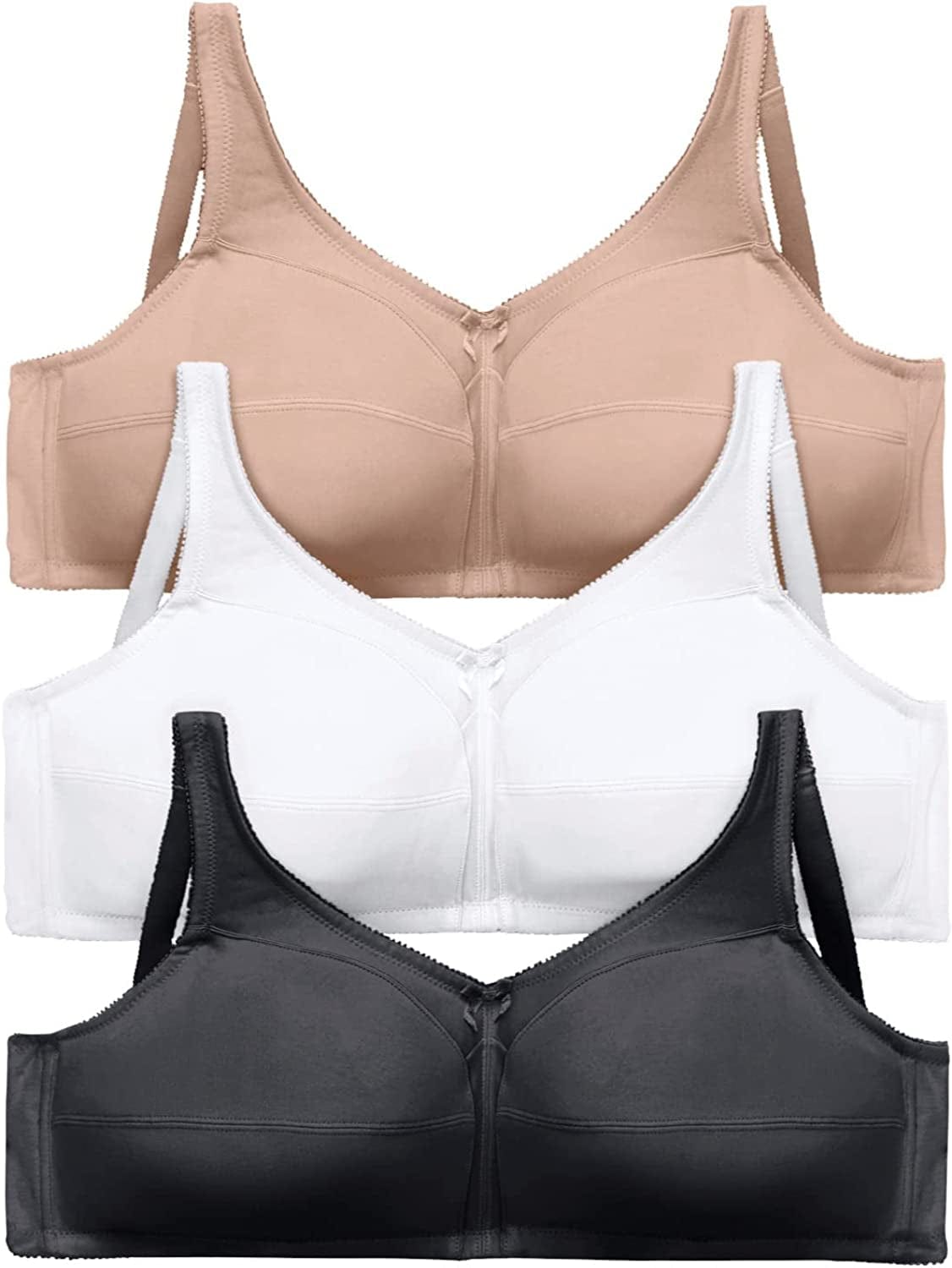Women'S plus Size 3-Pack Cotton Wireless Bra Basic Assorted (0922) / 38DDD