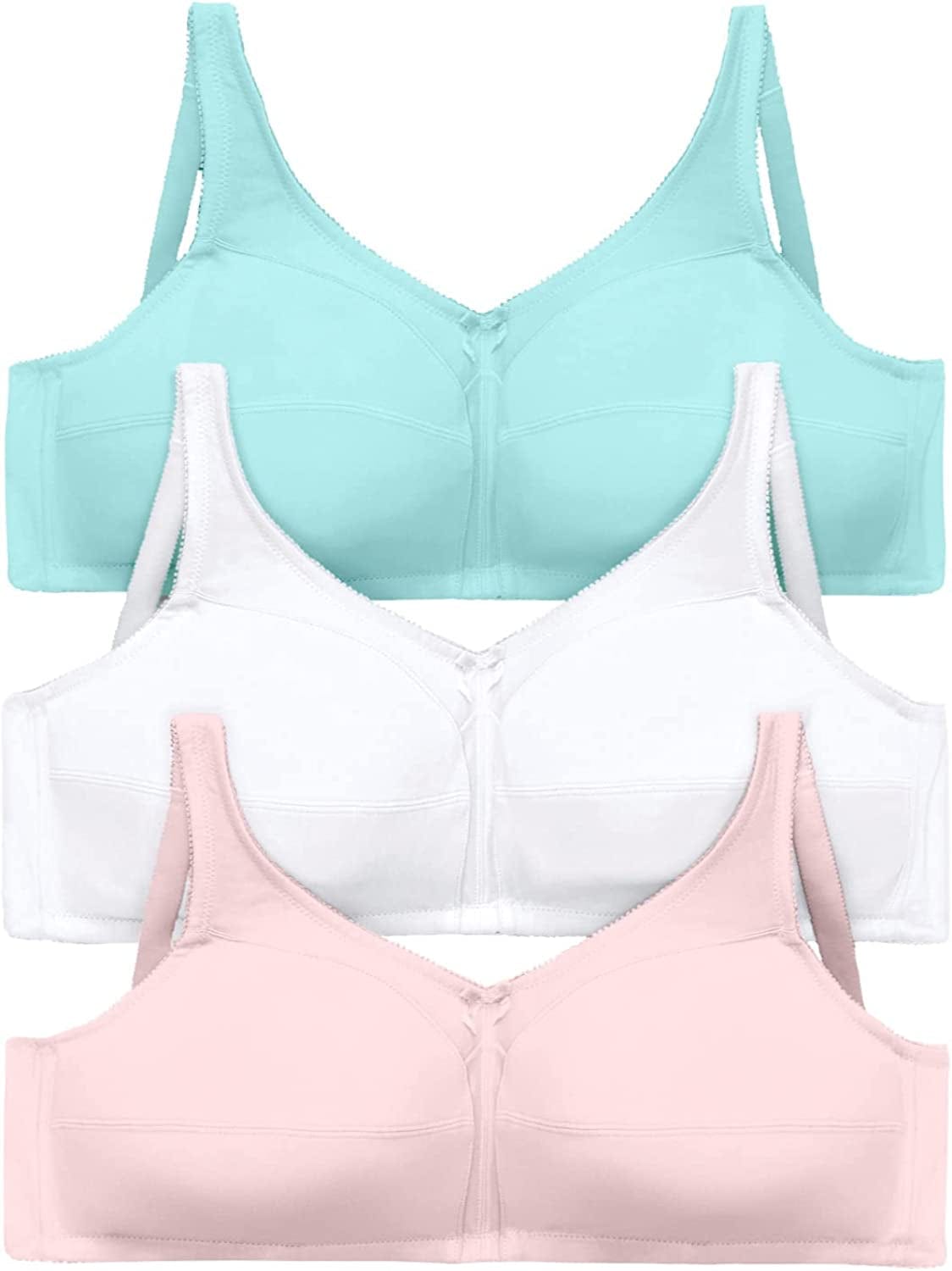Women'S plus Size 3-Pack Cotton Wireless Bra Pastel Assorted (1067) / 48D