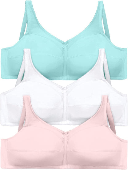 Women'S plus Size 3-Pack Cotton Wireless Bra Pastel Assorted (1067) / 48D