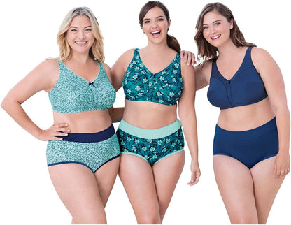Women'S plus Size 3-Pack Cotton Wireless Bra