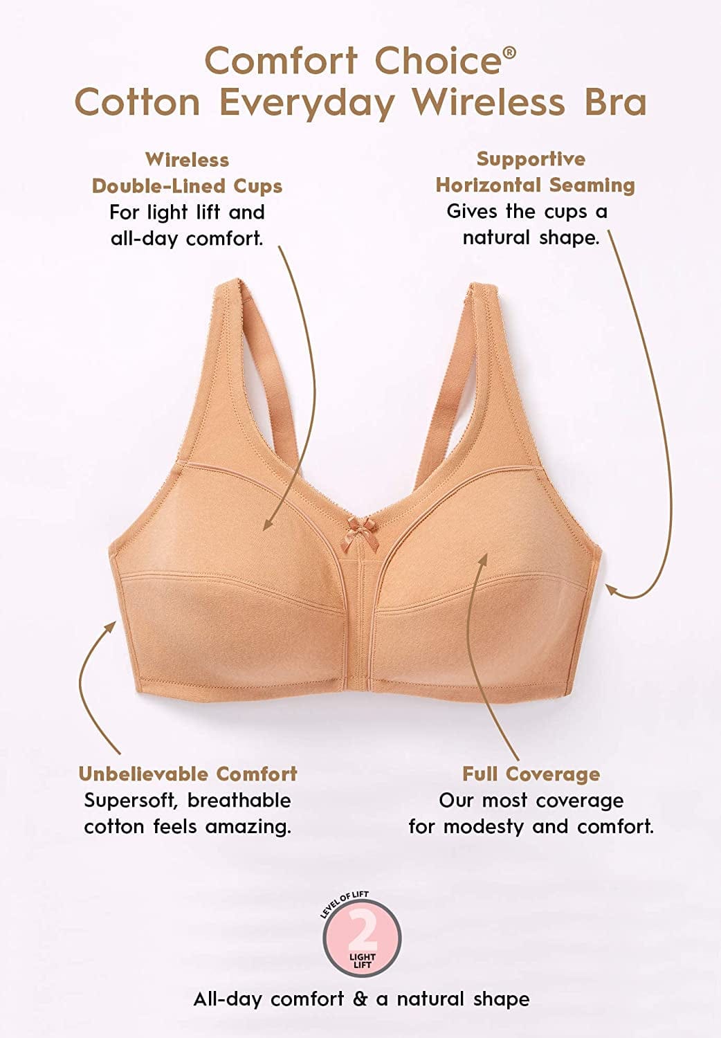 Women'S plus Size Cotton Wireless Bra