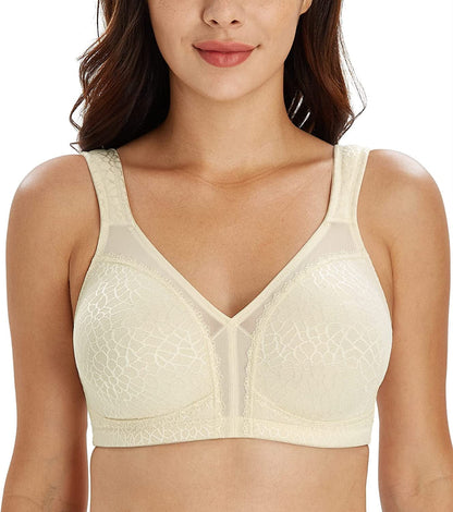 Women'S plus Size Full Coverage Non Padded Wireless Minimizer Bra -Comfort and Double Support Nude / 36C