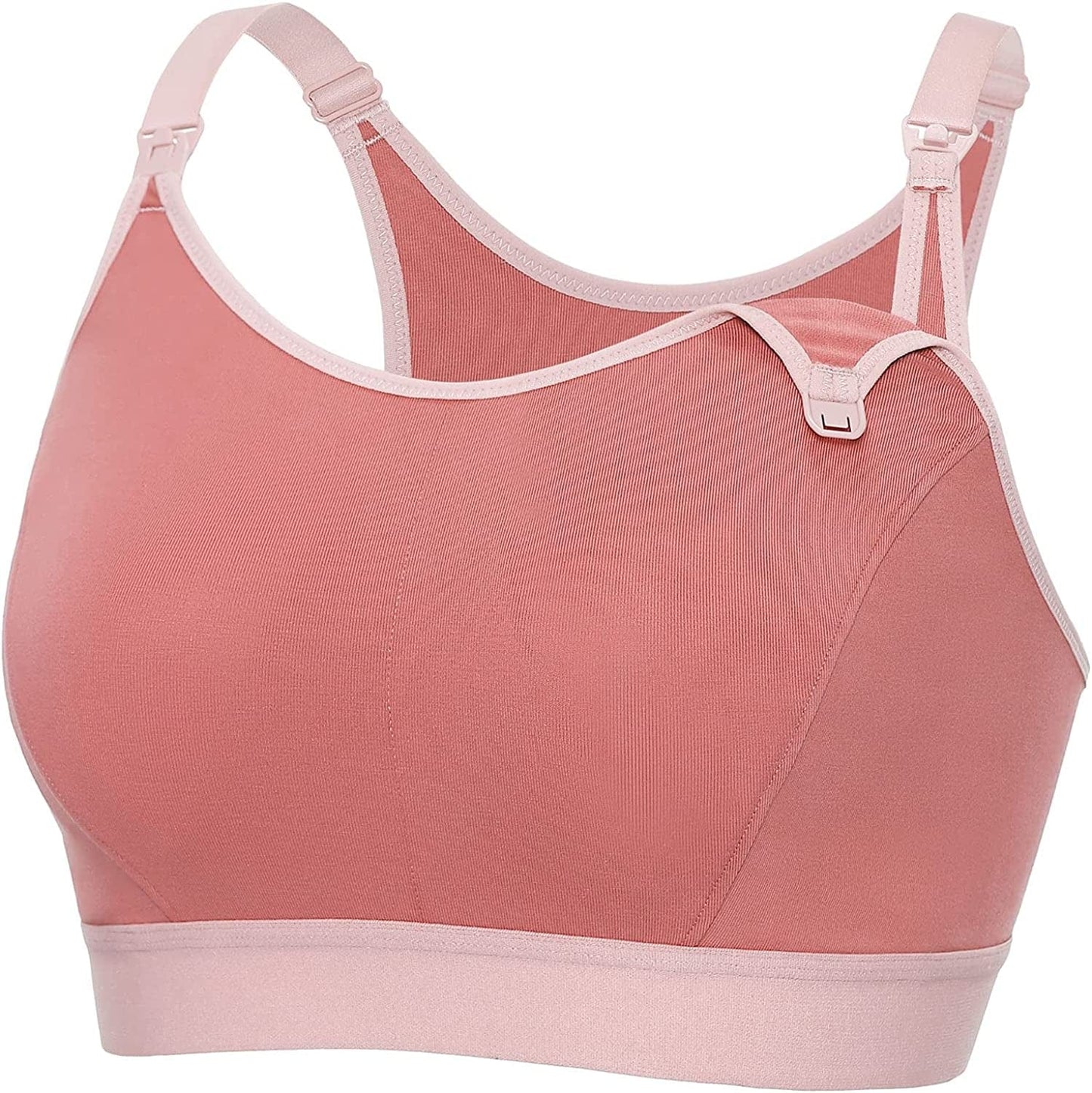 Women'S plus Size Nursing Bra Support Nursing Sports Bra Cotton Breastfeeding Maternity Bras New Clove / 4X-Large