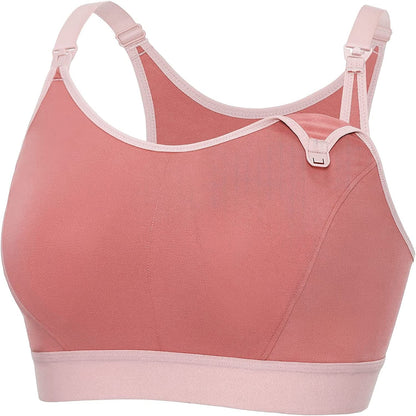 Women'S plus Size Nursing Bra Support Nursing Sports Bra Cotton Breastfeeding Maternity Bras New Clove / 4X-Large