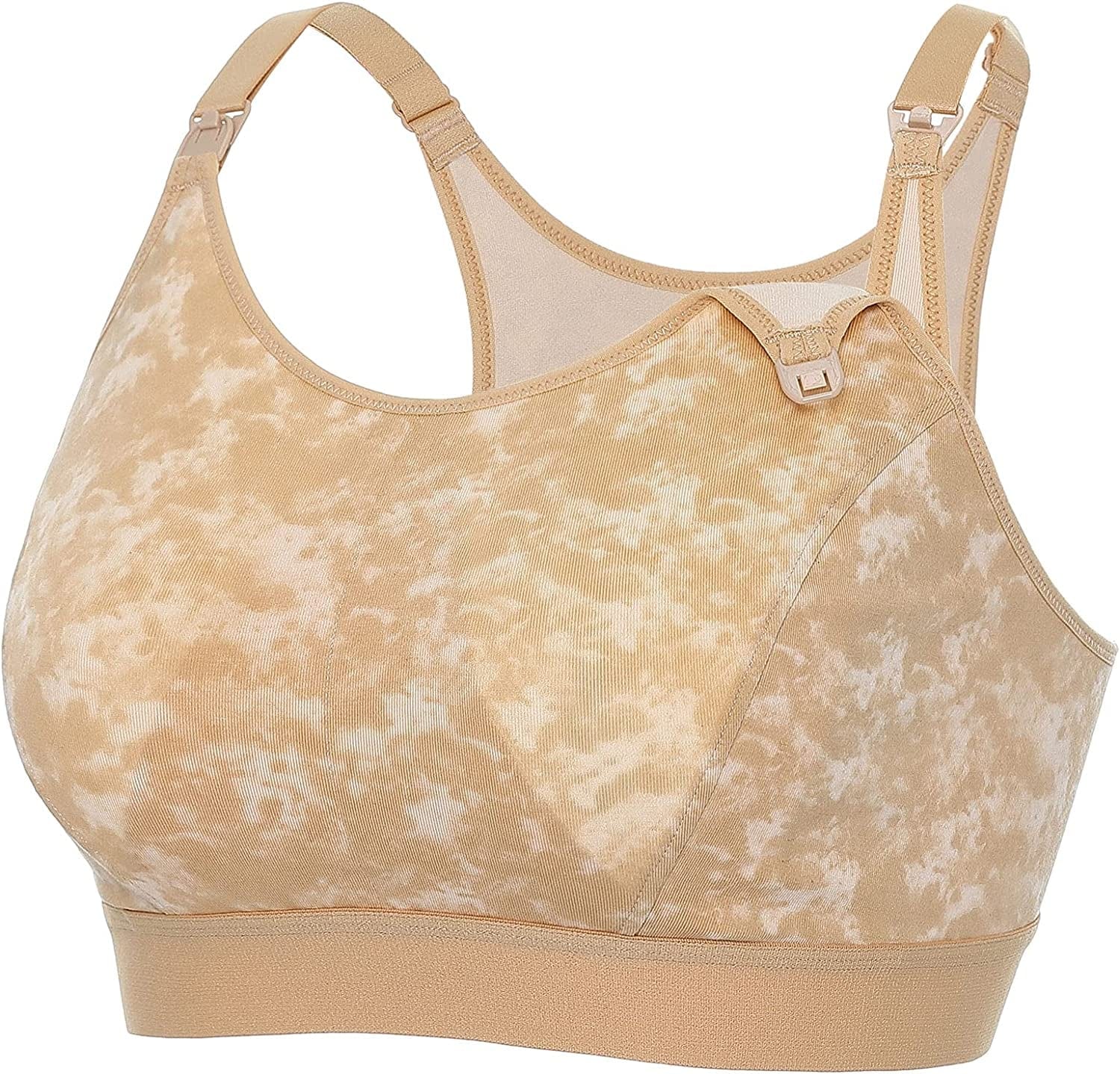 Women'S plus Size Nursing Bra Support Nursing Sports Bra Cotton Breastfeeding Maternity Bras Smoke Fills the Air (Color of Skin) / 3X-Large