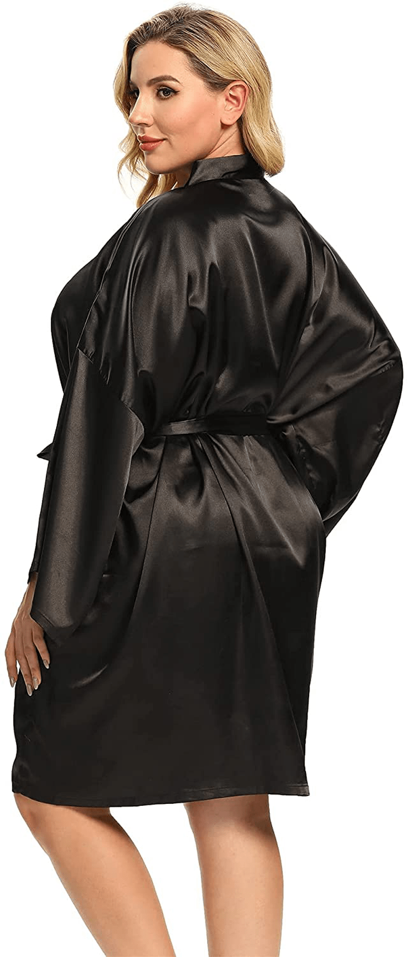 Women'S plus Size Silky Robes plus Size Satin Robes Bridesmaid Robes plus Size Soft Sleepwear (1X-5X) Apparel & Accessories > Clothing > Sleepwear & Loungewear > Robes MizzGenio   