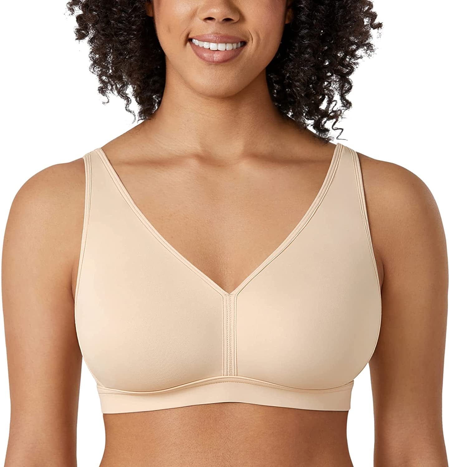 Women'S plus Size Wireless Bra Support Comfort No Padding No Wire Smooth Beige / 38C