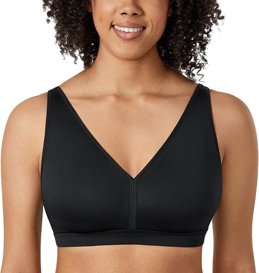 Women'S plus Size Wireless Bra Support Comfort No Padding No Wire Smooth Black / 38C