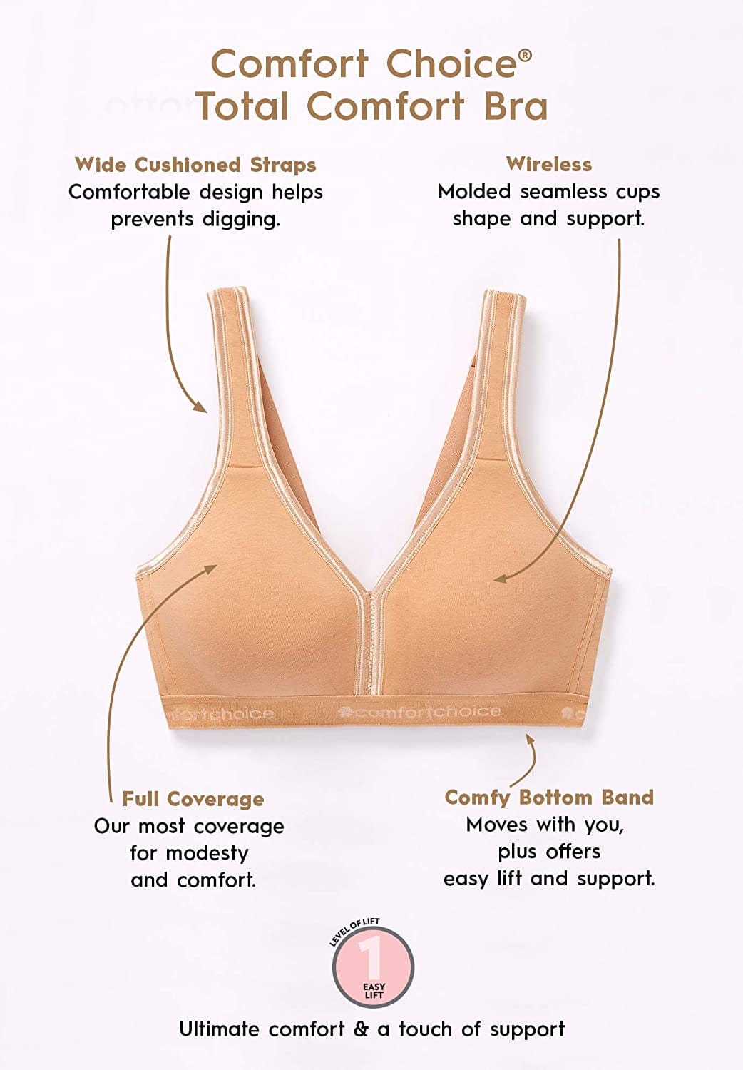 Women'S plus Size Wireless T-Shirt Bra
