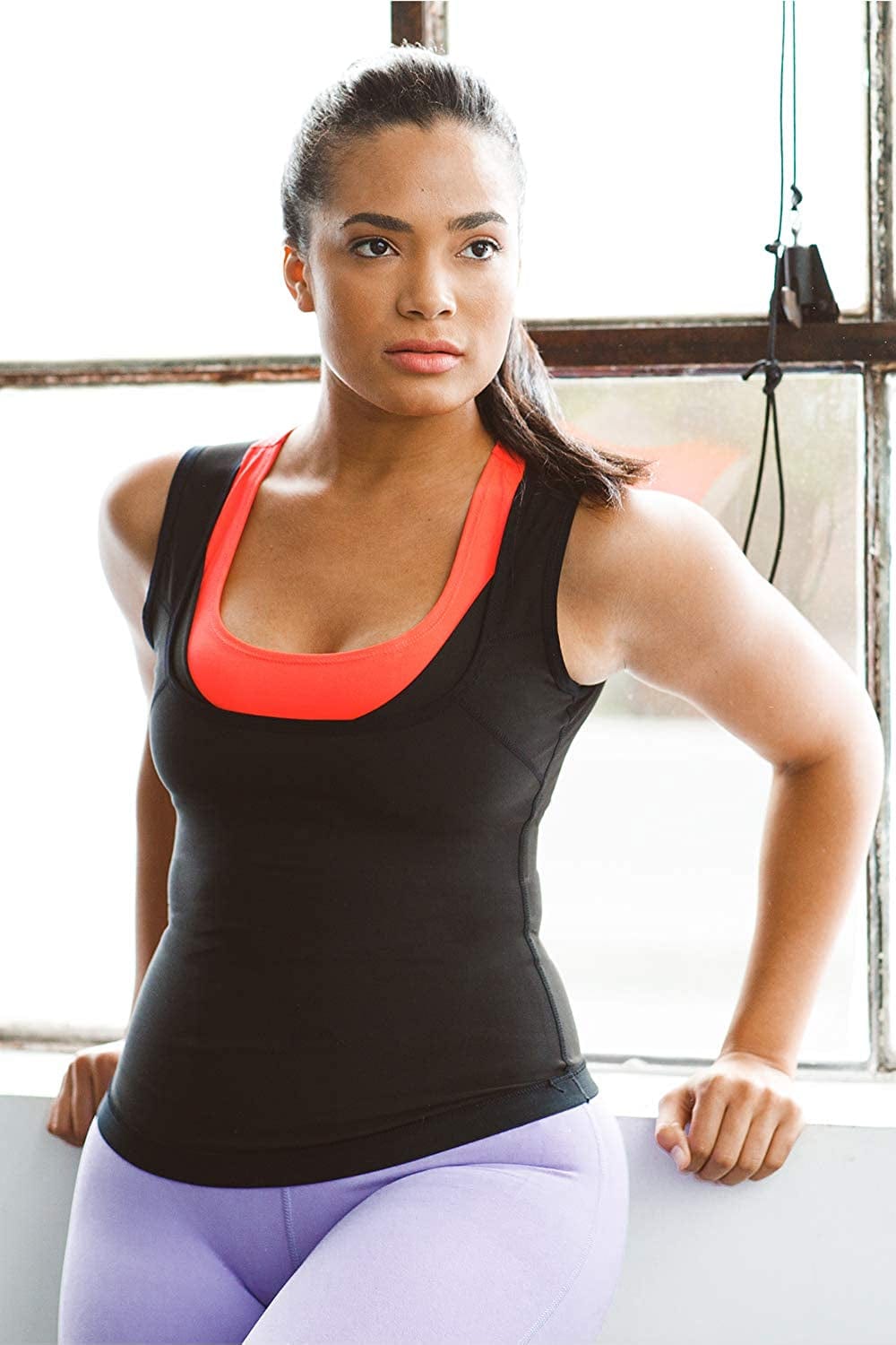 Women'S Premium Workout Tank Top Slimming Polymer Sauna Vest