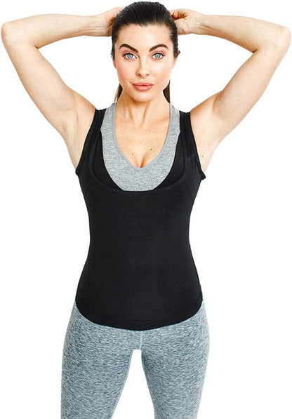 Women'S Premium Workout Tank Top Slimming Polymer Sauna Vest