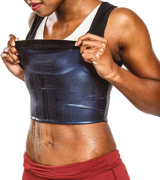 Women'S Premium Workout Tank Top Slimming Polymer Sauna Vest Black / Large-X-Large