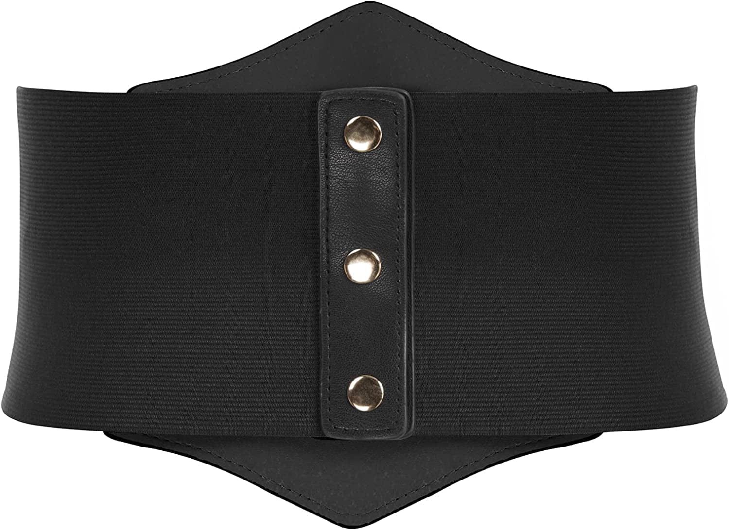 Women'S PU Leather Belt Rivets Wide Waist Stretch Waistband Steampunk Button up Corset Belts Apparel & Accessories > Clothing Accessories > Belts GRACE KARIN   