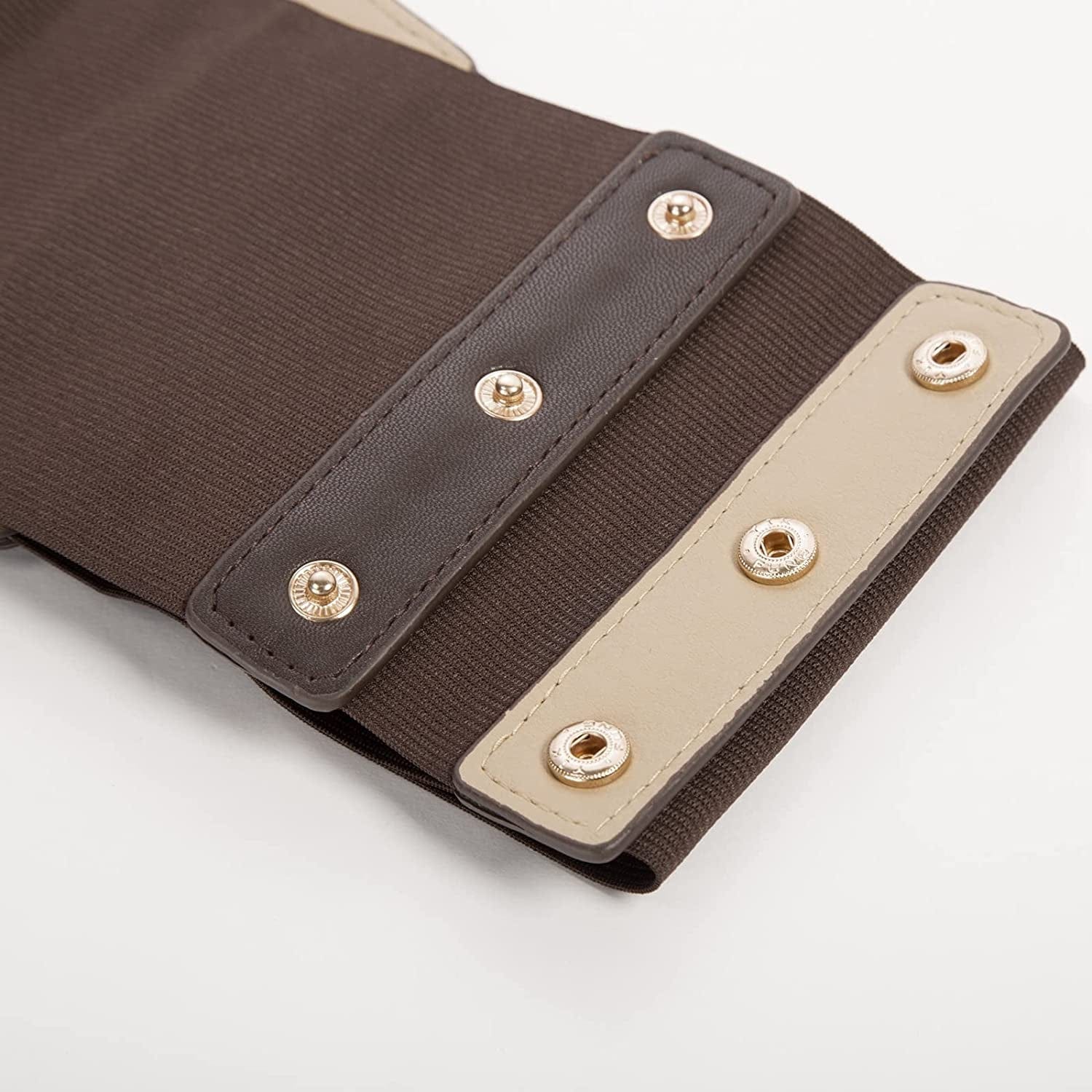 Women'S PU Leather Belt Rivets Wide Waist Stretch Waistband Steampunk Button up Corset Belts Apparel & Accessories > Clothing Accessories > Belts GRACE KARIN   