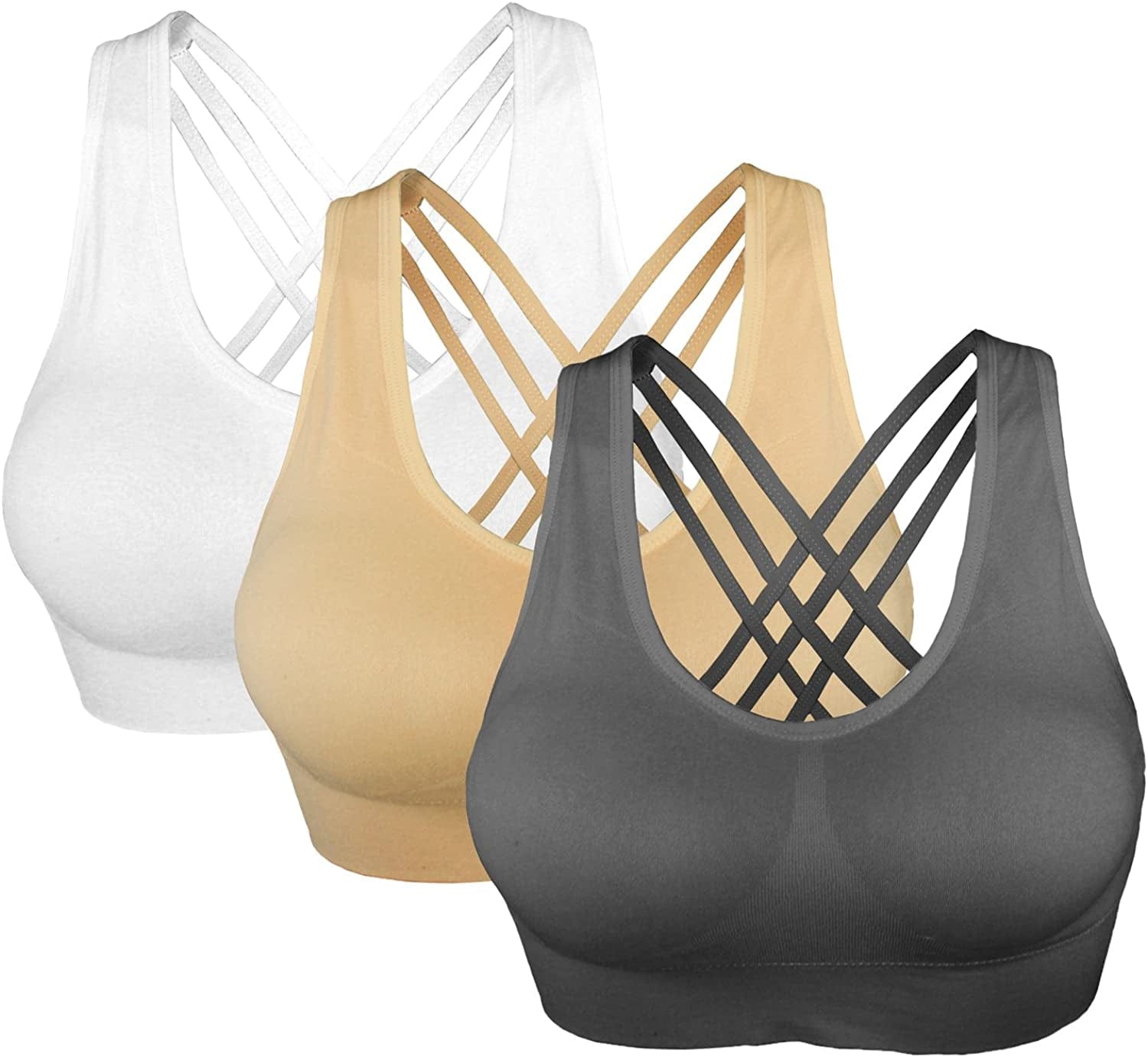 Women'S Pull on Style Seamless Comfortable Wire-Free Yoga Bra with Removable Pads Style-1 / Medium