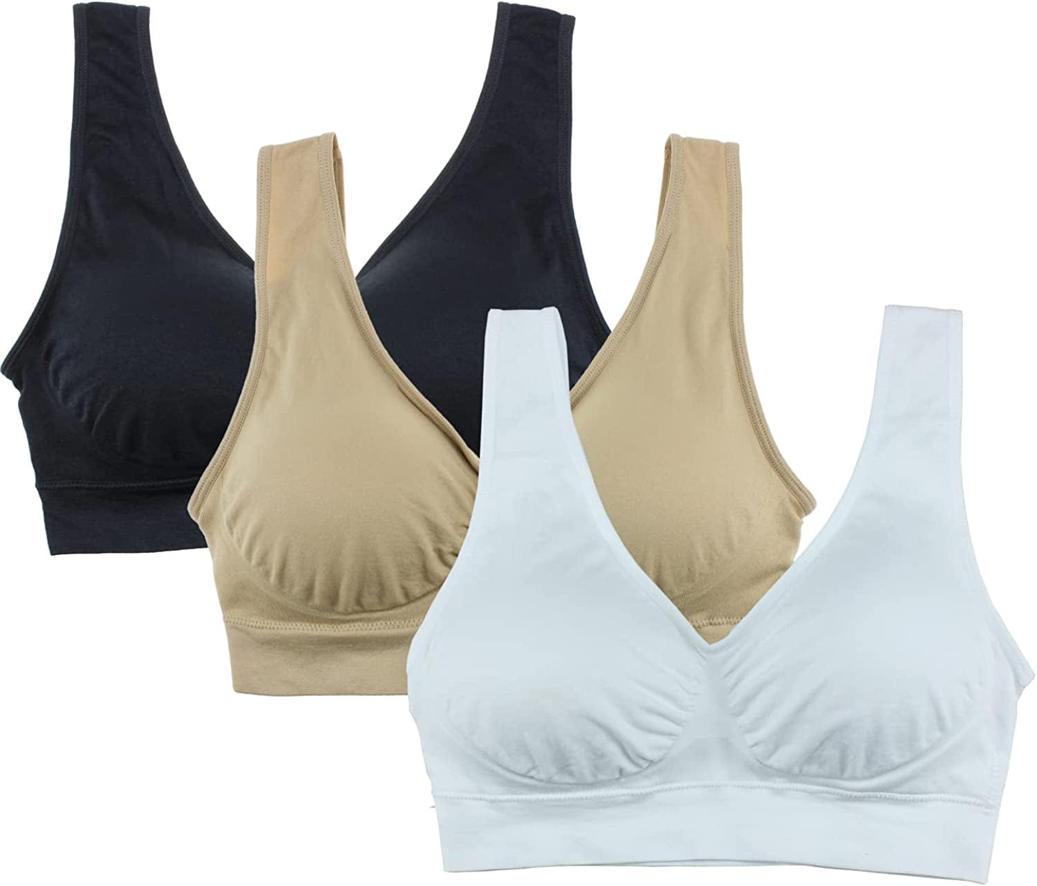 Women'S Pull on Style Seamless Comfortable Wire-Free Yoga Bra with Removable Pads Ca-222-01 / Medium