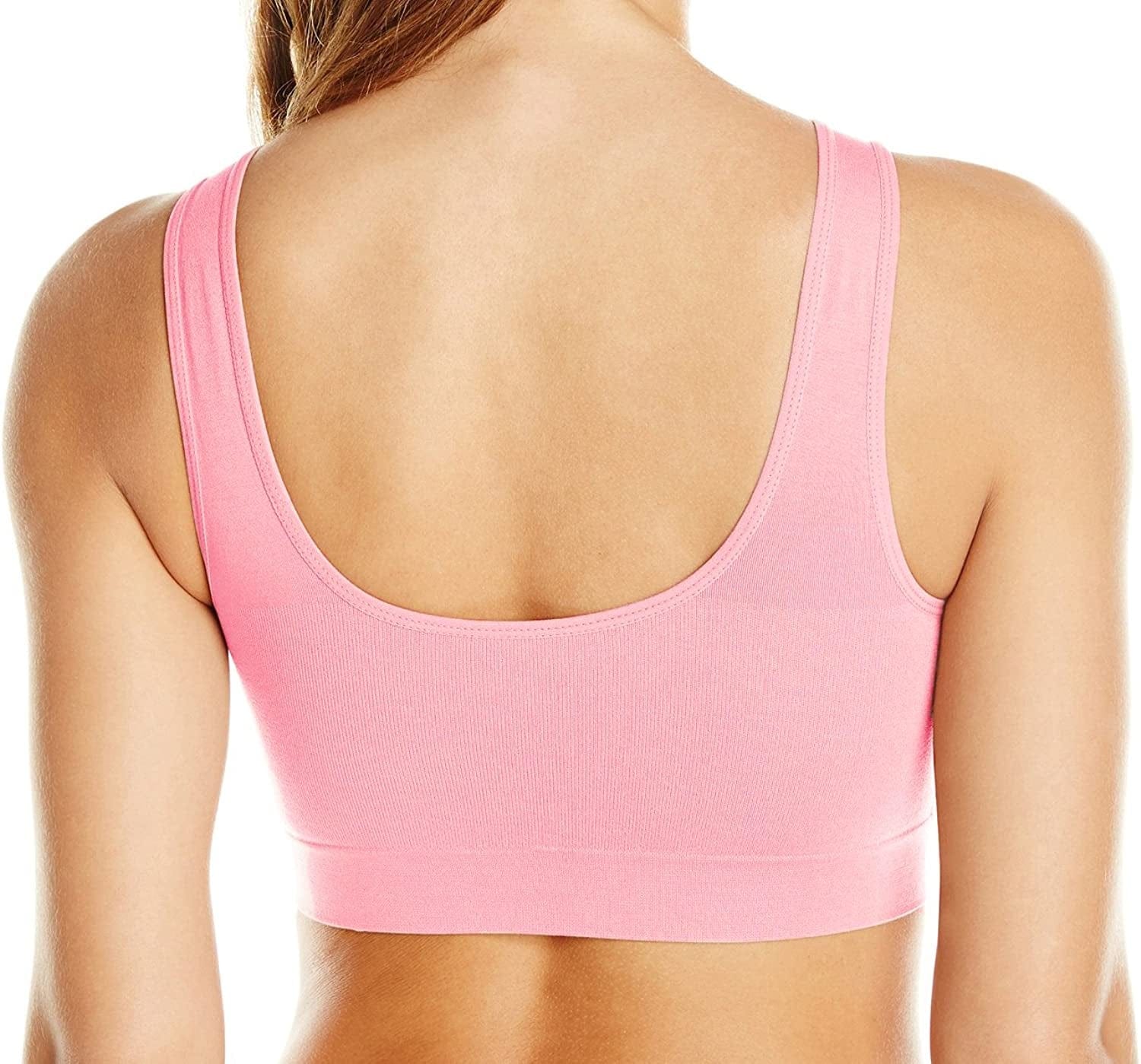 Women'S Pull on Style Seamless Comfortable Wire-Free Yoga Bra with Removable Pads