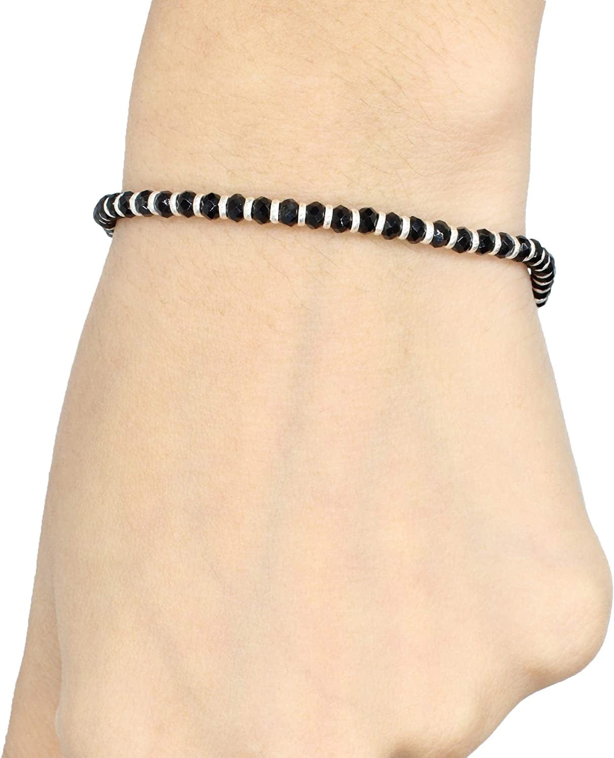 Women'S Pure 925 Sterling Silver Nazariya Anklet Payal, Black Apparel & Accessories > Jewelry > Anklets Generic   