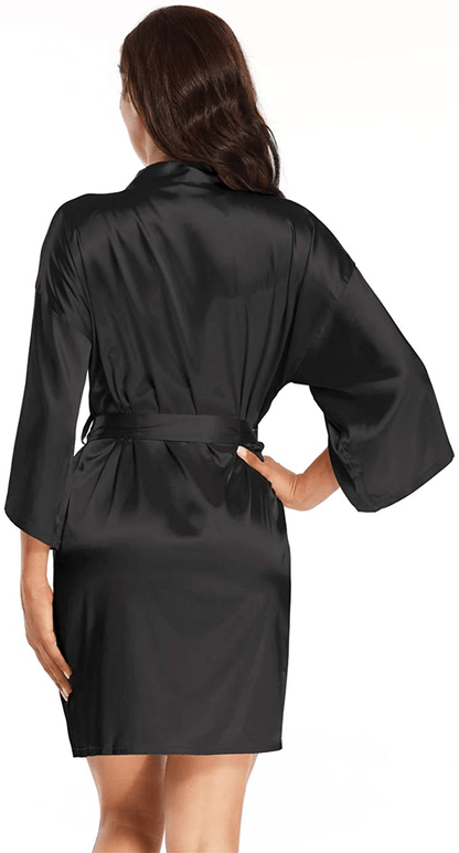 Women'S Pure Short Satin Robes Bridesmaid and Bride Silky Robes Summer Sleepwear Apparel & Accessories > Clothing > Sleepwear & Loungewear > Robes MizzGenio   