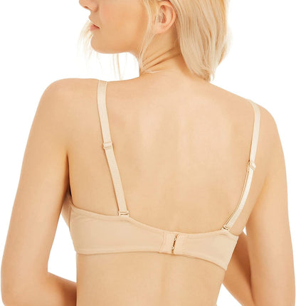 Women'S Push up Bra Deep V Plunge Underwire T-Shirt Bra Multiway 2 Cups Up