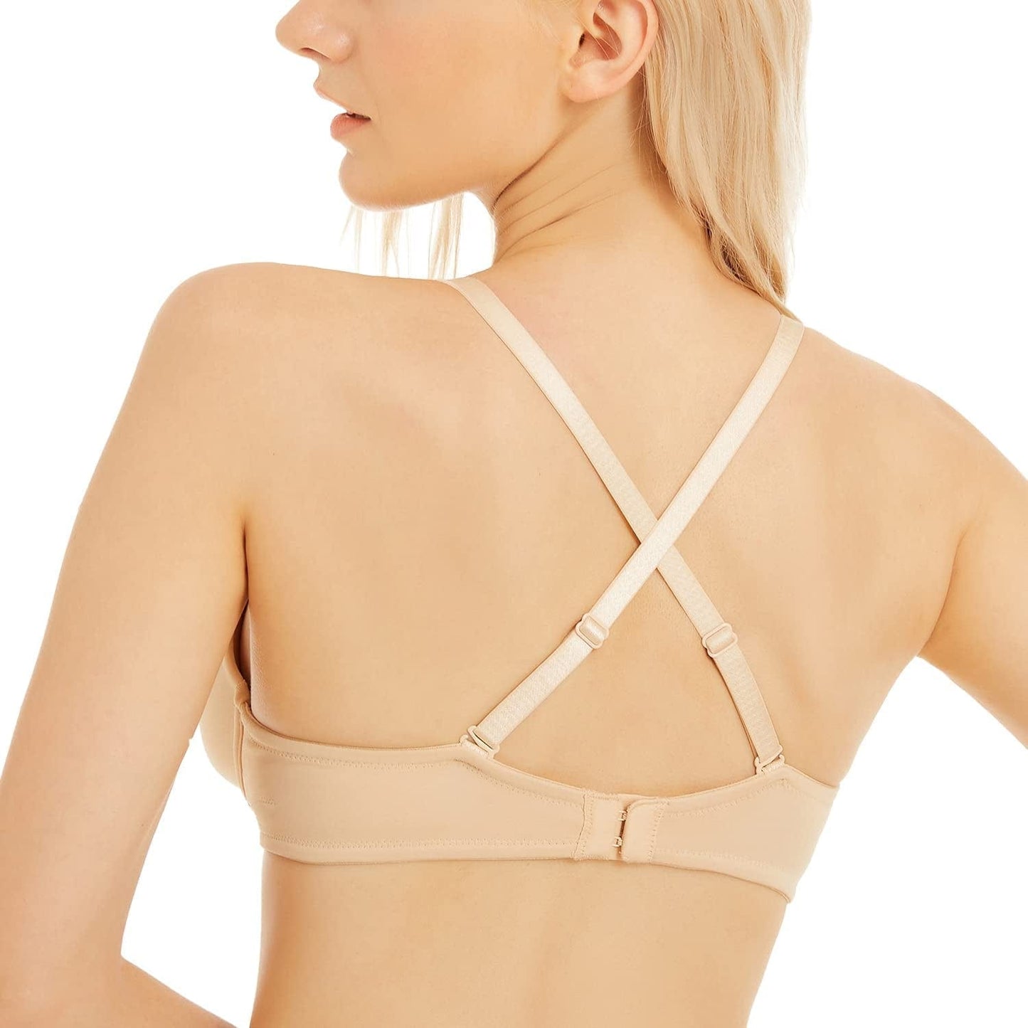 Women'S Push up Bra Deep V Plunge Underwire T-Shirt Bra Multiway 2 Cups Up