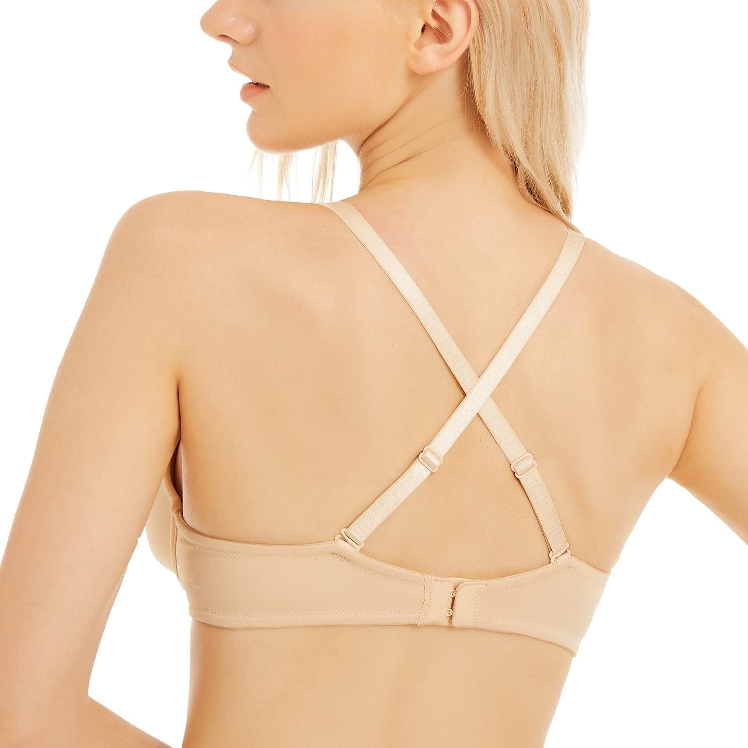 Women'S Push up Bra Deep V Plunge Underwire T-Shirt Bra Multiway 2 Cups Up