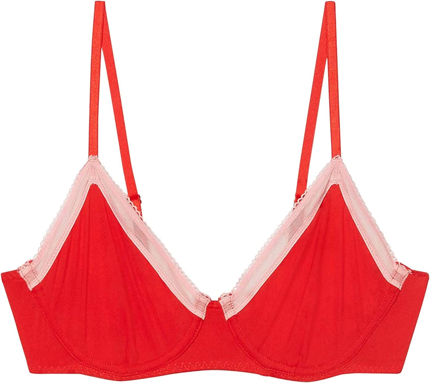 Women'S Reg Unlined Microfiber Demi Cup Bra Goji Berry Red / 36C