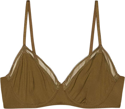 Women'S Reg Unlined Microfiber Demi Cup Bra Military Green / 34DD