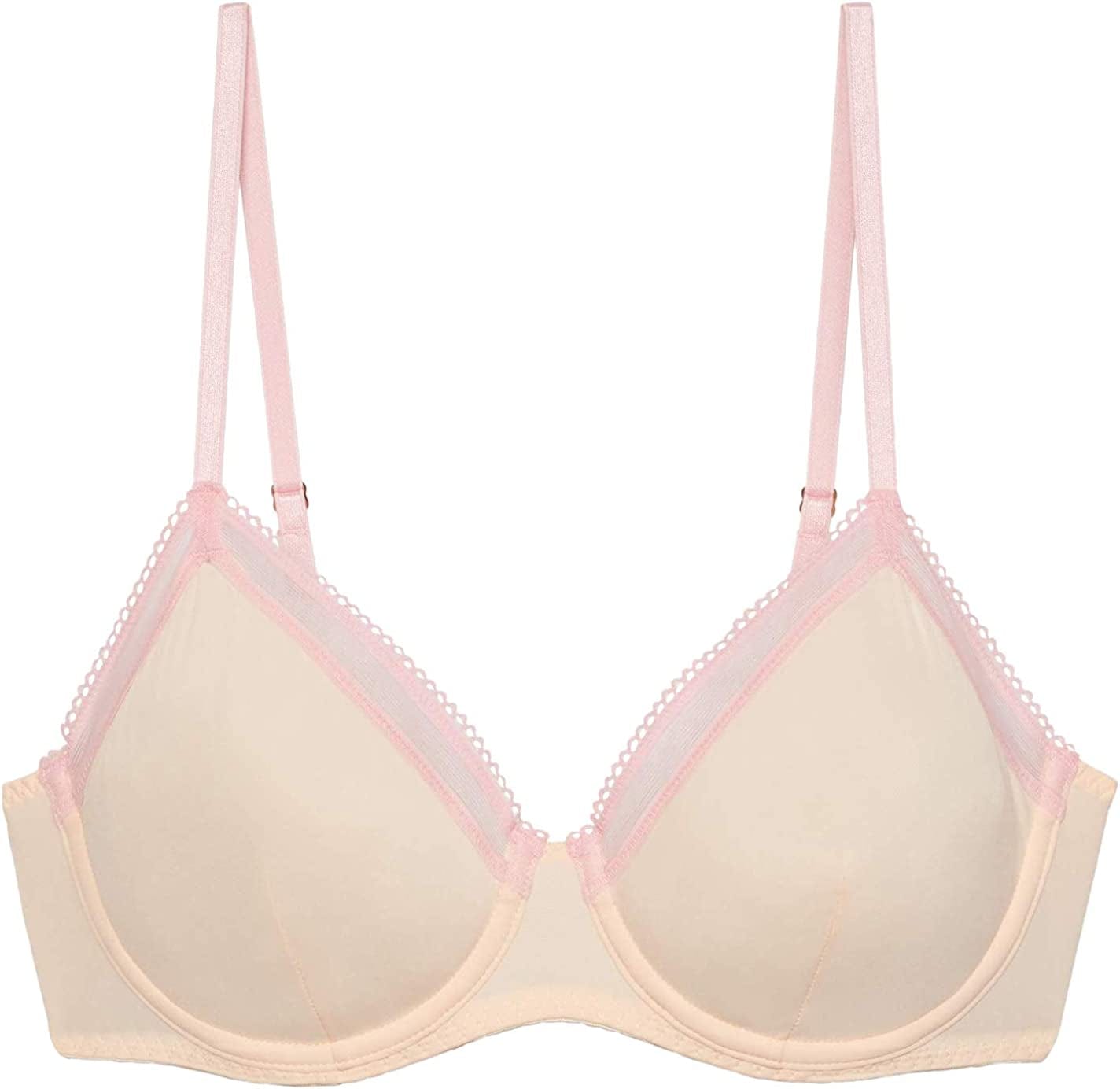 Women'S Reg Unlined Microfiber Demi Cup Bra Dusty Pink Peach / 38C