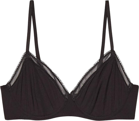 Women'S Reg Unlined Microfiber Demi Cup Bra Black Caviar/Black Caviar / 36C