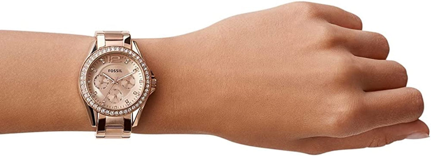 Women'S Riley Stainless Steel Crystal-Accented Multifunction Quartz Watch