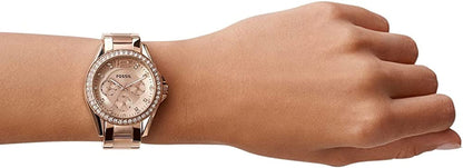 Women'S Riley Stainless Steel Crystal-Accented Multifunction Quartz Watch
